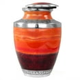 thumbnail image 3 of 10" Aluminum Decorative Funeral Urns for Cremated Human Ash Remains Storage | Beautiful Galaxy Funeral Pot for Pet Loss & Loved Ones | Large Size Engraved Metal Urns Premium Finish (Lava Red), 3 of 4