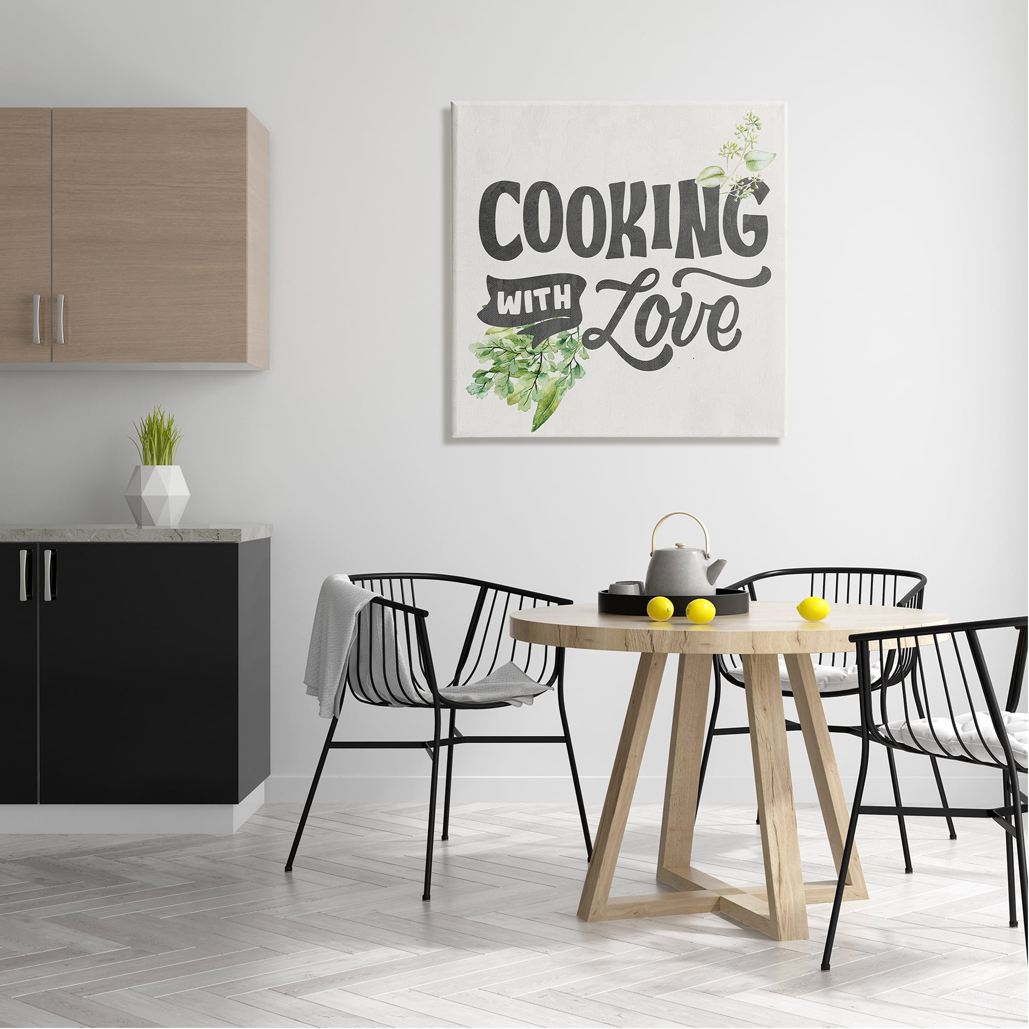 Stupell Industries Cooking With Love Phrase Food & Beverage Painting Gallery Wrapped Canvas Print Wall Art, 30 x 30