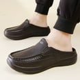 thumbnail image 2 of NGHnuifg Men Sandals Fashionable New Pattern Simple Solid Color Summer Casual Half Drag Flat Bottom Mens Closed Toe Sandals Size 14 Wide Mens Sandals Slide 11 Mens Closed Toe Sandals Size 14, 2 of 9
