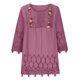 thumbnail image 5 of Fiudx Ofertas Flash Del Día Solo En Línea Moda Mujer Verano Casual Tops Cuello Redondo Encaje Manga Corta Camiseta Blusa, 5 of 7