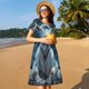 thumbnail image 4 of Disketp Forest Meditating Goat para Vestido de Manga Corta para Mujeres, Vestidos de Verano para Mujeres, Casual y Holgado para la Playa, 4 of 6