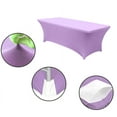 thumbnail image 3 of Mds Pack of 20 Rectangular Stretch 8ft Spandex Table Cover Tablecloths for Wedding - Light Purple, 3 of 6