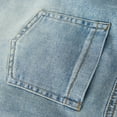 thumbnail image 3 of ZHANGDER Kids Denim Shorts Y2K Vintage High Waist Straight Leg Denim Shorts Summer Casual Uniform Shorts for Teen Girl, Blue 10-11 Years, 3 of 6