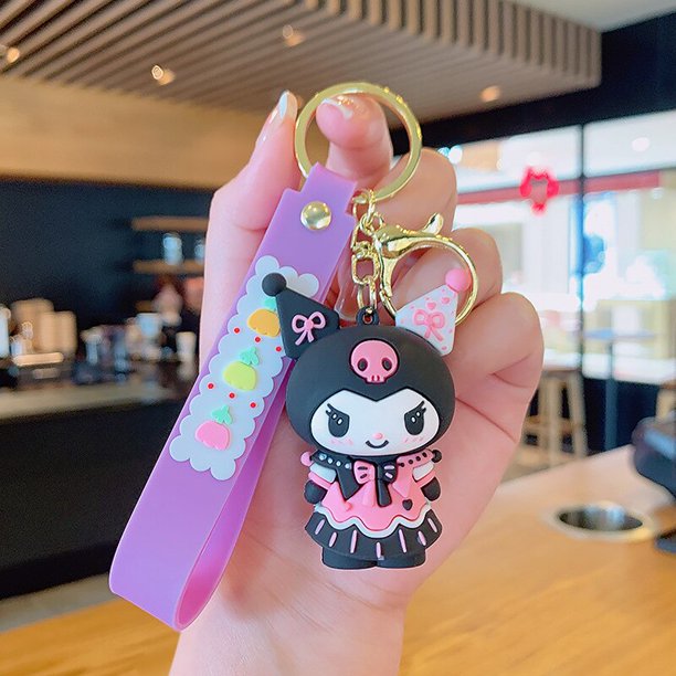 Kuromi-Llavero de dibujos animados Sanrio para niños, llaveros de coche, colgante de bolsa, accesorios, juguetes, regalos
