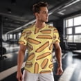 thumbnail image 3 of Wukai Hot Dogs Print Men's Short-Sleeved Mesh T-Shirt,Quick-Dry Short Sleeve Workout T-Shirt-Large, 3 of 8