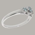 thumbnail image 4 of LBG British Made 18k White Gold Natural Aquamarine Womens Statement Ring - 33 size options - Size 6.75, 4 of 7