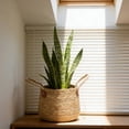 thumbnail image 6 of Meggemo Woven Grass Planter Basket with Handles for Potted Plants Floral Arrangements Storage Bin Natural Fiber Home Decor Accent, 6 of 7