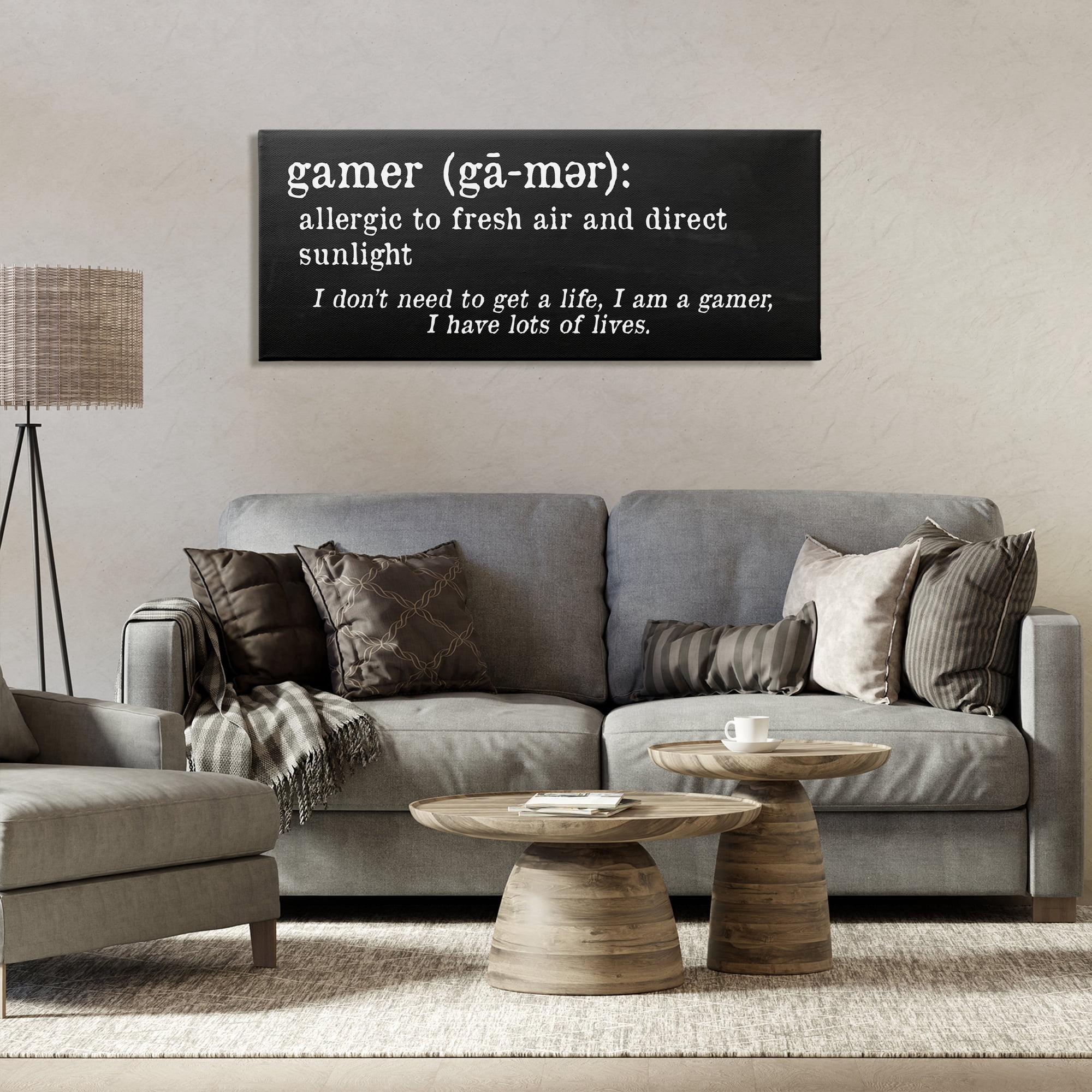 Stupell Industries Funny Gamer Definition Novelty & Humor Painting Wrapped Canvas Art Print Wall Art, 48 x 20