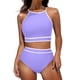 thumbnail image 1 of Traje de Baño de 2 Piezas para las Mujeres Hawaiana Estampado Tropical Cami Bra con Volantes, Juegos de Baño de Ropa de Playa para la Piscina Y el Mar, 1 of 7