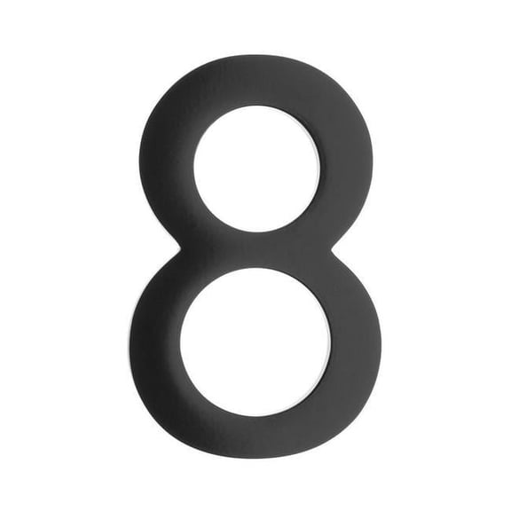 Floating House Number 8, Black - 4 in.