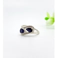 thumbnail image 3 of Elegant Blue Iolite Ring Sterling Silver-Natural Iolite Bypass Ring For Her-Blue Birthstone Twisted Ring-Toi & Moi Couple Ring Gift For Her, 3 of 9