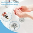 thumbnail image 5 of Bathroom Sink Stopper,Universal Basin Pop Up Bathroom Drain Stopper, for 1.1~1.5 in U.S. Standard Drain Holes, with Hair Catcher Anti Clogging Bathroom Sink Drain Strainer (Silver), 5 of 9