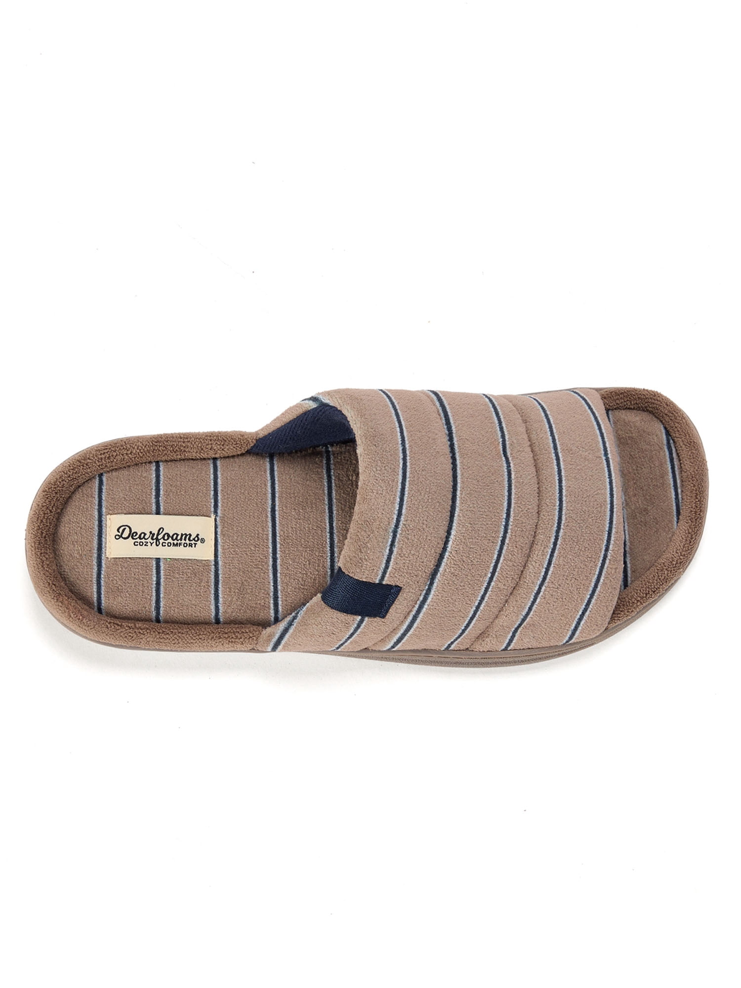 Dearfoams Cozy Comfort Men's Striped Slide Slippers