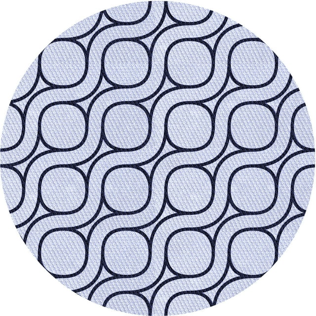 Ahgly Tapis Rond Lavable en Machine Intérieur Transitionnel Bleu Lavande, 5 Pieds Rond