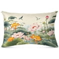 thumbnail image 2 of Lotus Flowers Plush Pillowcase, Luxury Soft King Pillow Case for Hair and Skin, Standard Size Pillow Covers with Zipper Closure, 20x30in Home Decor Gifts, 2 of 7