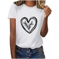 thumbnail image 1 of Diufon Hauts de la Saint-Valentin pour Femmes Tunique Décontractée à Manches Courtes Col Rond Chemisier Imprimé Graphique Mignon Tendance, 1 of 6