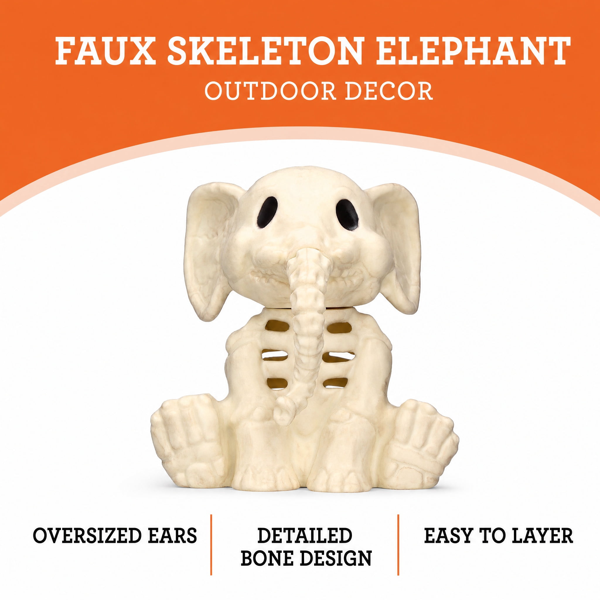 Faux Skeleton Elephant Decoration, 5.4", Halloween by Way To Celebrate