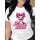 thumbnail image 1 of Women's Casual Round Neck Short Sleeve T-Shirt with Hello , Year Of The Snake! Regular Length - All Seasons, Women's Casual Tee For Adult, Men, Women, Teen, Teenager, Adolescent, Youth, 1 of 6
