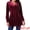 Wine Red, variant on Women's Velvet Top V Neck Long Sleeves Loose Blouse XL Black