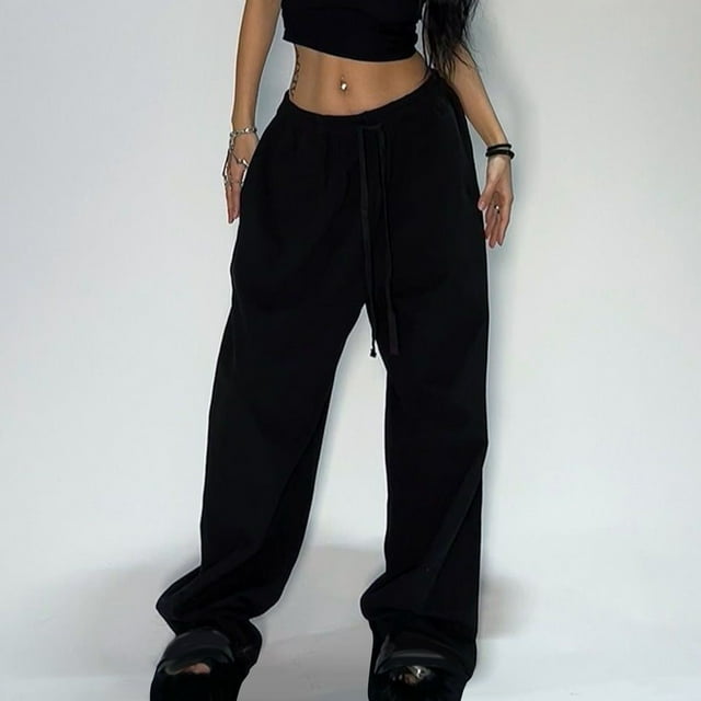 Soki Women's Y2K Wide Leg Sweatpants - Elastic Waist Baggy Pants with Pockets & Drawstring