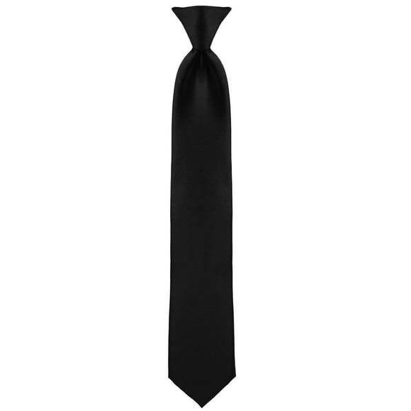 Corbata negra con clip para niños Umo Lorenzo Solid Kids