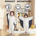 thumbnail image 4 of Flying Squirrel Onesie Kids CANASOUR Grey Cosplay Animal Pajamas Polyester Christmas Suit 5T, 4 of 6