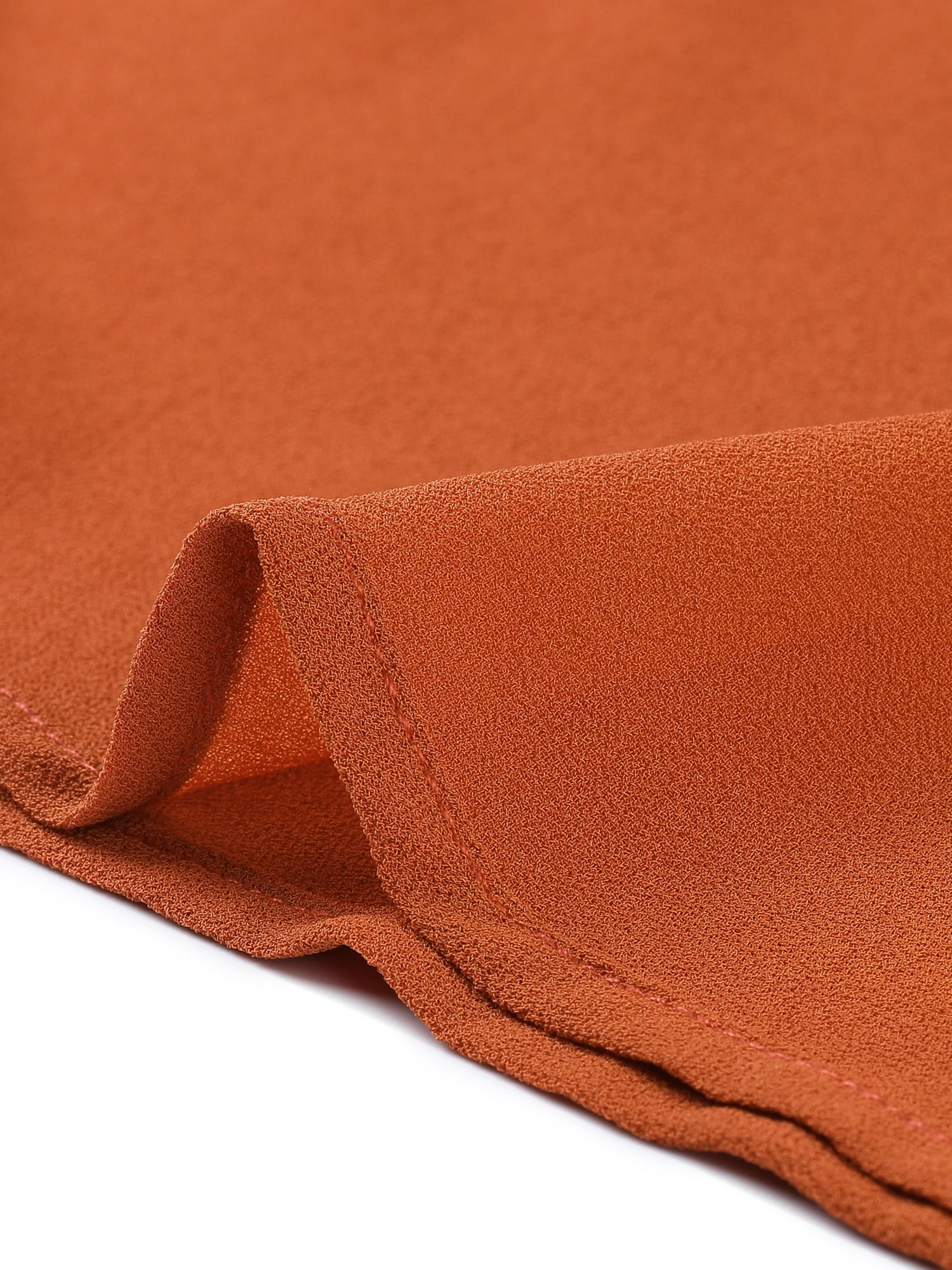 Unique Bargains Women's Lantern High Low Asymmetrical Irregular Hem Blouse Tops S Caramel