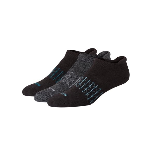 Hanes Absolute Active Men’s Cushioned Heel Shield Socks, Shoe Sizes 6-12, 3-Pairs Black/Marled