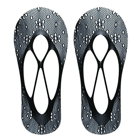 

STEADY Women Cotton Lace Antiskid Liner No Show Low Cut Socks Black Hot Black