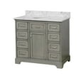 thumbnail image 4 of Aria 42" Bathroom Vanity with Weathered Gray Cabinet and Carrara Marble Top, 4 of 6