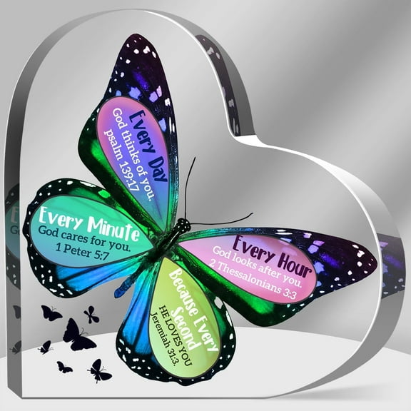 Religious Gifts Christian Gifts For Women Inspirational Gifts For Women Positive Gift Prayer God Sign Acrylic Hearts Butterfly Decorations Plaques