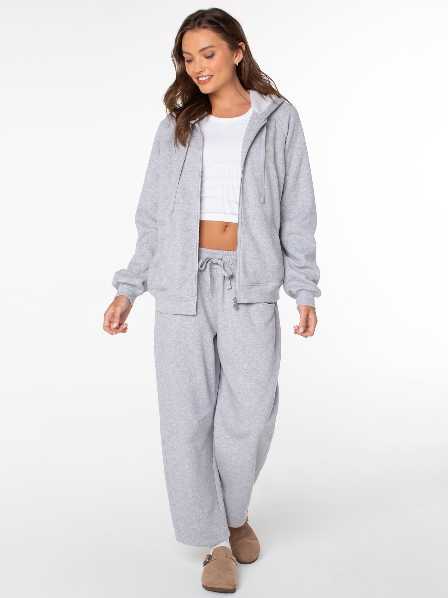 Celebrity Pink Women's Oversized Raglan Zip Hoodie, Sizes XS-XXXL