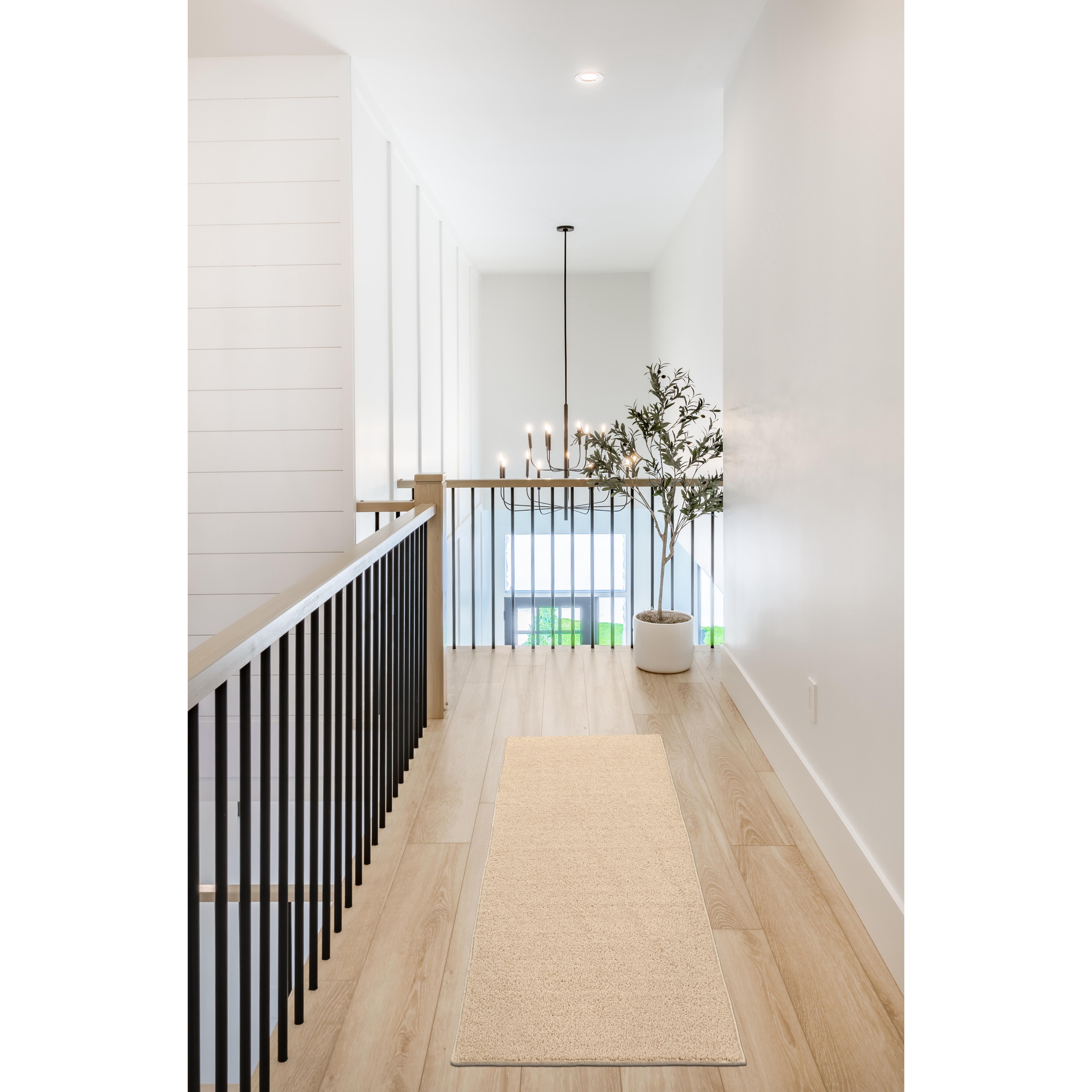 Garland Rug Palmer Plush Washable Champagne Indoor Runner Rug, 2' x 6'