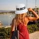 thumbnail image 5 of Sombrero de paja con circunferencia de 56-58 cm, parasol, sombrero de pescador de paja para verano para mujer, 5 of 5