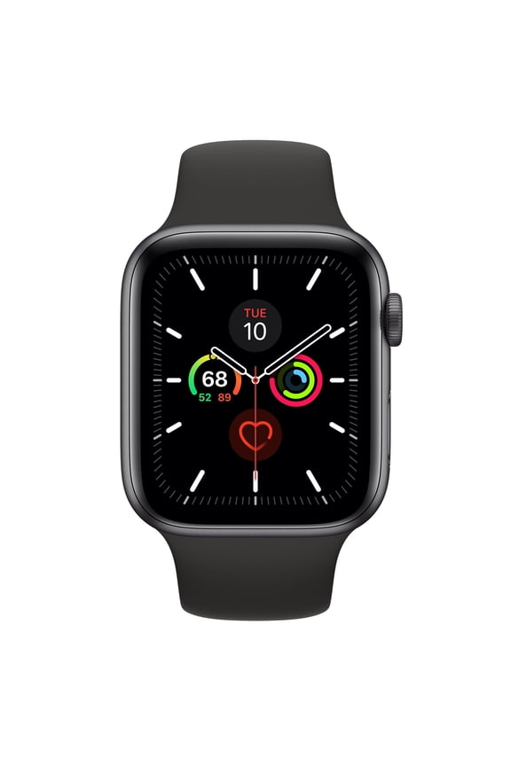 Restored Apple, Watch Series 5, Smartwatch, Water resistant , 44mm GPS Aluminum Black Sport Band, 10 Hour Battery Life, 0.046 Kilogram, iOS, Space Gray, 1, 1