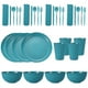 thumbnail image 1 of Nvzi Wheat Straw Dinnerware Sets, 32-Piece Plates and Bowls Sets, Cutlery, Microwave Safe Unbreakable Dinnerware for Parties, Picnic, College Dorm, Camping Green, 1 of 4