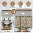 thumbnail image 5 of Green Boho Flower Window Privacy Film, Spring Watercolor Country Floral Plant Static Cling UV Sun Blocking Heat Control Window Tint Day and Night, Non-Adhesive One Way Privacy Cover 17.7''x78.7'', 5 of 7