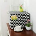 thumbnail image 3 of Microwave Oven Cover Dustproof, Cotton Microwave Oven Cover Dust Oil Proof Protection with Side Storage Pockets(Black Triangle), 3 of 4