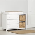 thumbnail image 1 of South Shore Cotton Candy Changing Table with Removable Rim, Drawers, and Open Storage, in Pure White, 1 of 17