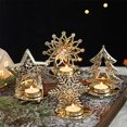 thumbnail image 1 of Portavelas para ventana navideña de hierro de oro | Bandeja ornamental para candelabros navideños | Acento de decoración festiva | Centro de mesa navideño brillante de 4,33 pulgadas | Elegante, 1 of 6