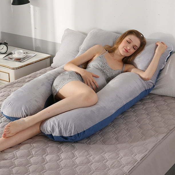 Almohadas grandes en forma de U para mujeres embarazadas cojin de Ehuebsd maternidad de algodon comodo para el cuerpo soporte para dormir de lado Walmart en linea