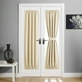 thumbnail image 4 of French Door Curtain, Rod Pocket Living Room Door Curtain, Thermal Insulated Door Curtain& Sliding Bedroom Window Curtains with Tieback, 1 Panel Beige 64*183cm, 4 of 9