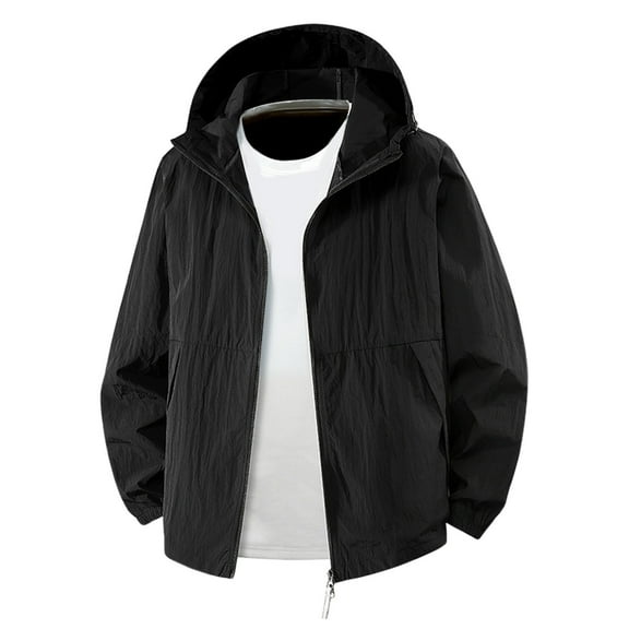 Bcfgryg Men's Loose Fit Hooded Sun Protective Jacket With U V Prote Ction For Summer Outdoor Activities Lightweight Casual Jackets For Men