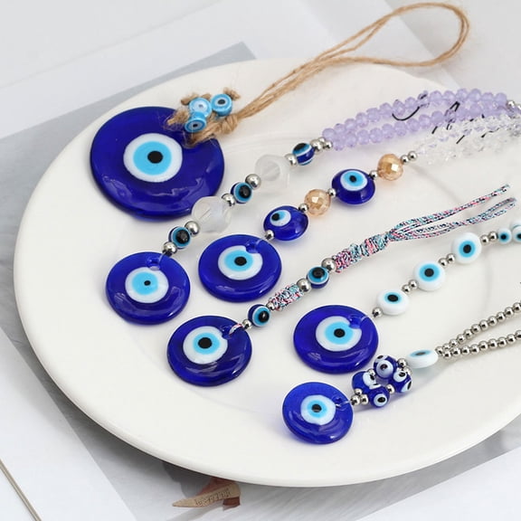 HONITANO 1Set Evil Eye Charm For Bags Zinc Alloy Glass Pendant Design Hanging Ornament For General Users 6.5X2in