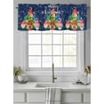 thumbnail image 4 of Merry Christmas Valances for Windows Gnome with Red Hat Winter Snowflake Navy Rod Pocket Curtains Valance Short Window Treatment Drapes for Living Room, Bedroom Bathroom 42"&nbsp;W x 12" L, 4 of 5