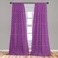 thumbnail image 5 of Ambesonne Purple Curtains, Old Fashioned Vivid Dots, Pair of 28"x84", Purple White, 5 of 5