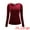 Wine Red, variant on DARING DIVA Women's Asymmetrical Ruched Neck Velvet Blouses M Black