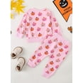 thumbnail image 4 of Baby Toddler Girls 2PCS Halloween Clothing Sets 0 6 12 18 24 Months 2T 3T Long Sleeve O Neck Pumpkin Print Tops Drawstring Pants Outfits, 4 of 9