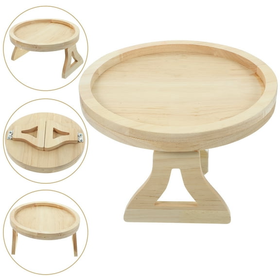 Worgeous  Sofa Armrest Tray with Storage Serving Trays Table Foldable