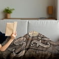 thumbnail image 3 of Modern Soft Flannel Fleece Throw Blanket, Coffee Time Phrase with a Cup on a Wooden Grunge Background Kitchen Image, Cozy Plush for Indoor and Outdoor Use, 50" x 70", Umber Cream Cocoa, by Ambesonne, 3 of 5